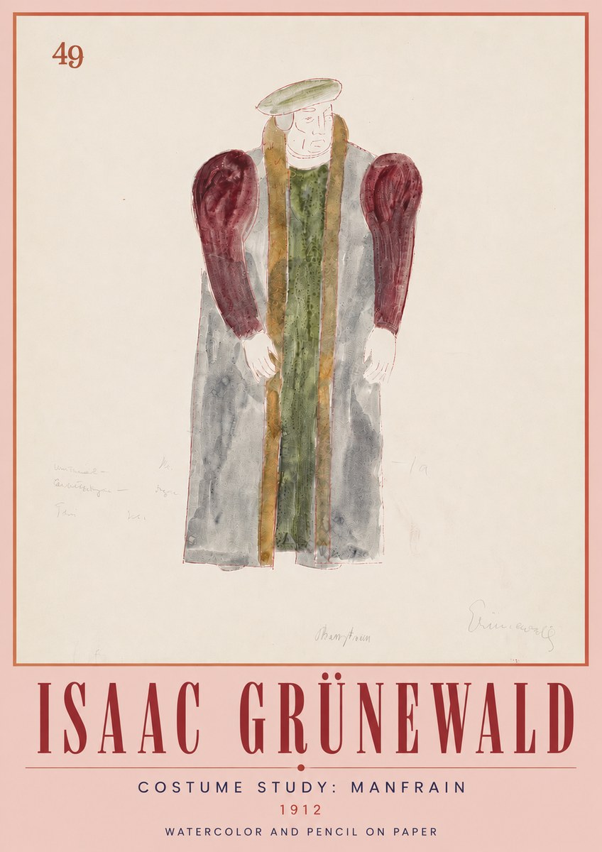 Isaac Grünewald Costume Study: Manfrain No5 - Póster