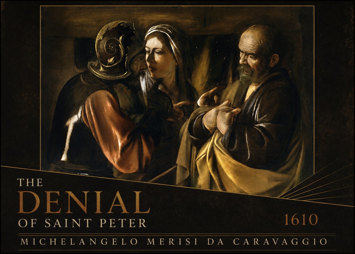 Michelangelo Merisi da Caravaggio The Denial of Saint Peter No3 - Póster