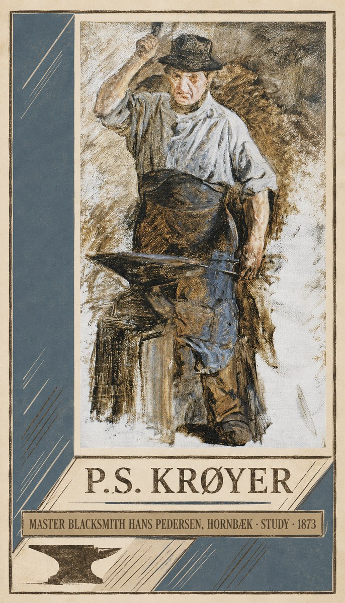 P.S. Krøyer Master Blacksmith Hans Pedersen, Hornbaek · Study · 1873 No3 - Póster