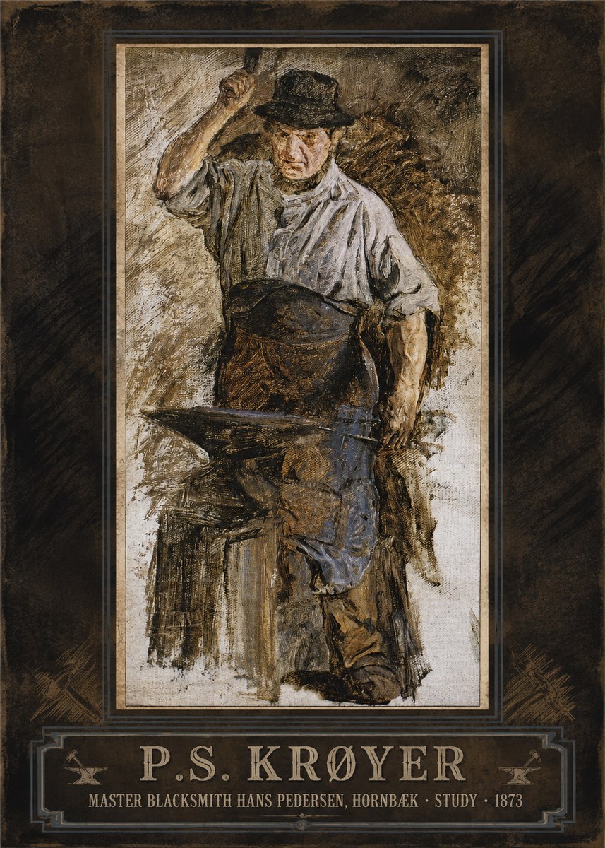 P.S. Krøyer Master Blacksmith Hans Pedersen, Hornbaek · Study · 1873 No5 - Póster