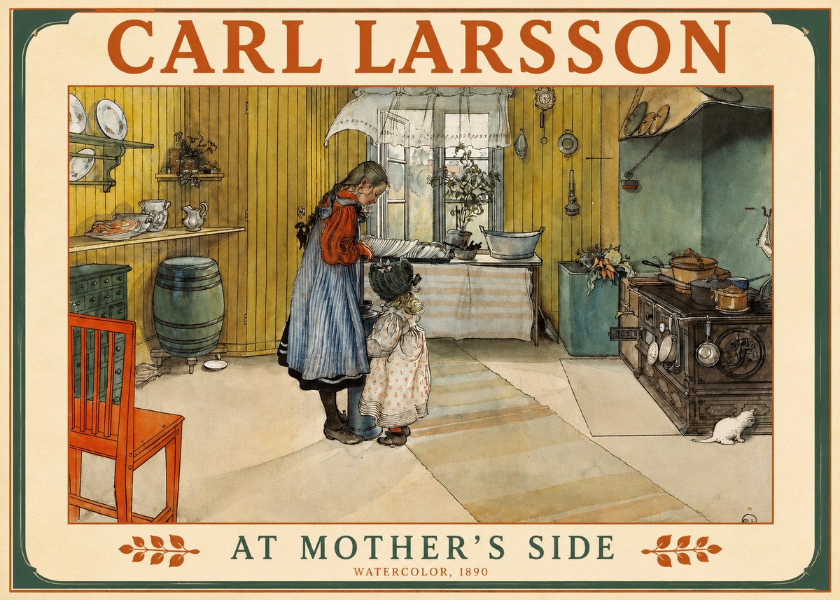 Carl Larsson At Mother's Side No2 - Póster