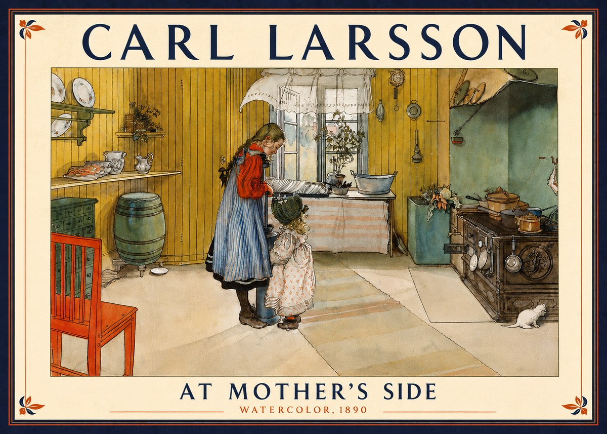 Carl Larsson At Mother's Side No5 - Póster