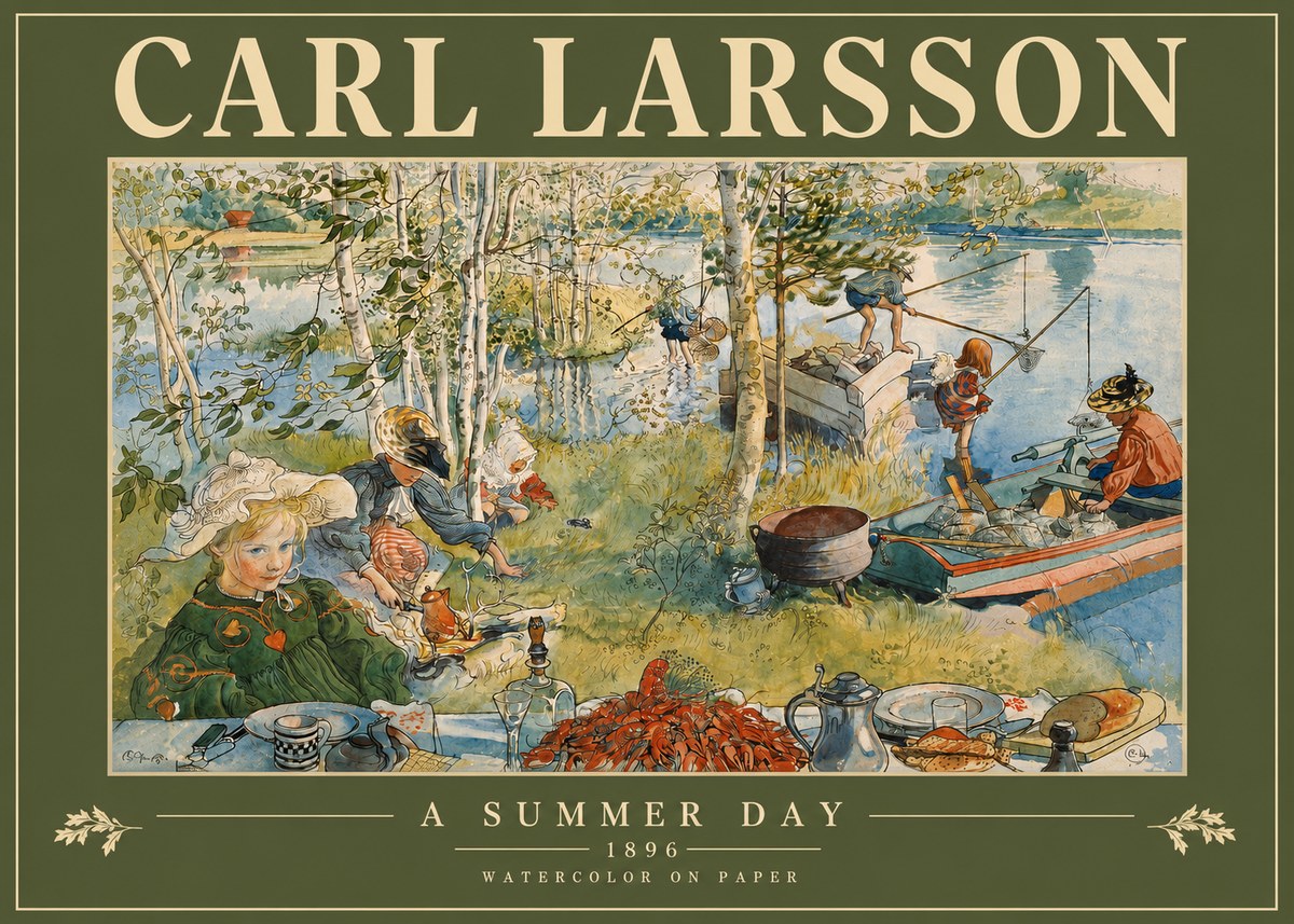Carl Larsson A Summer Day No3 - Póster