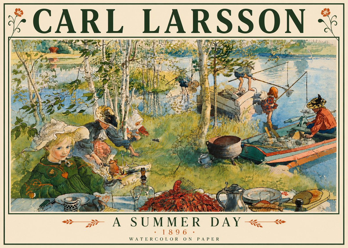 Carl Larsson A Summer Day No6 - Póster