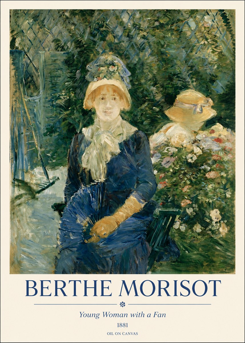 Berthe Morisot Young Woman with a Fan II No1 - Póster