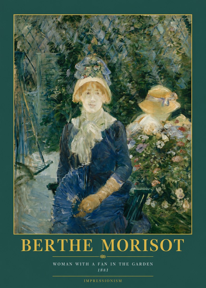 Berthe Morisot Young Woman with a Fan II No3 - Póster