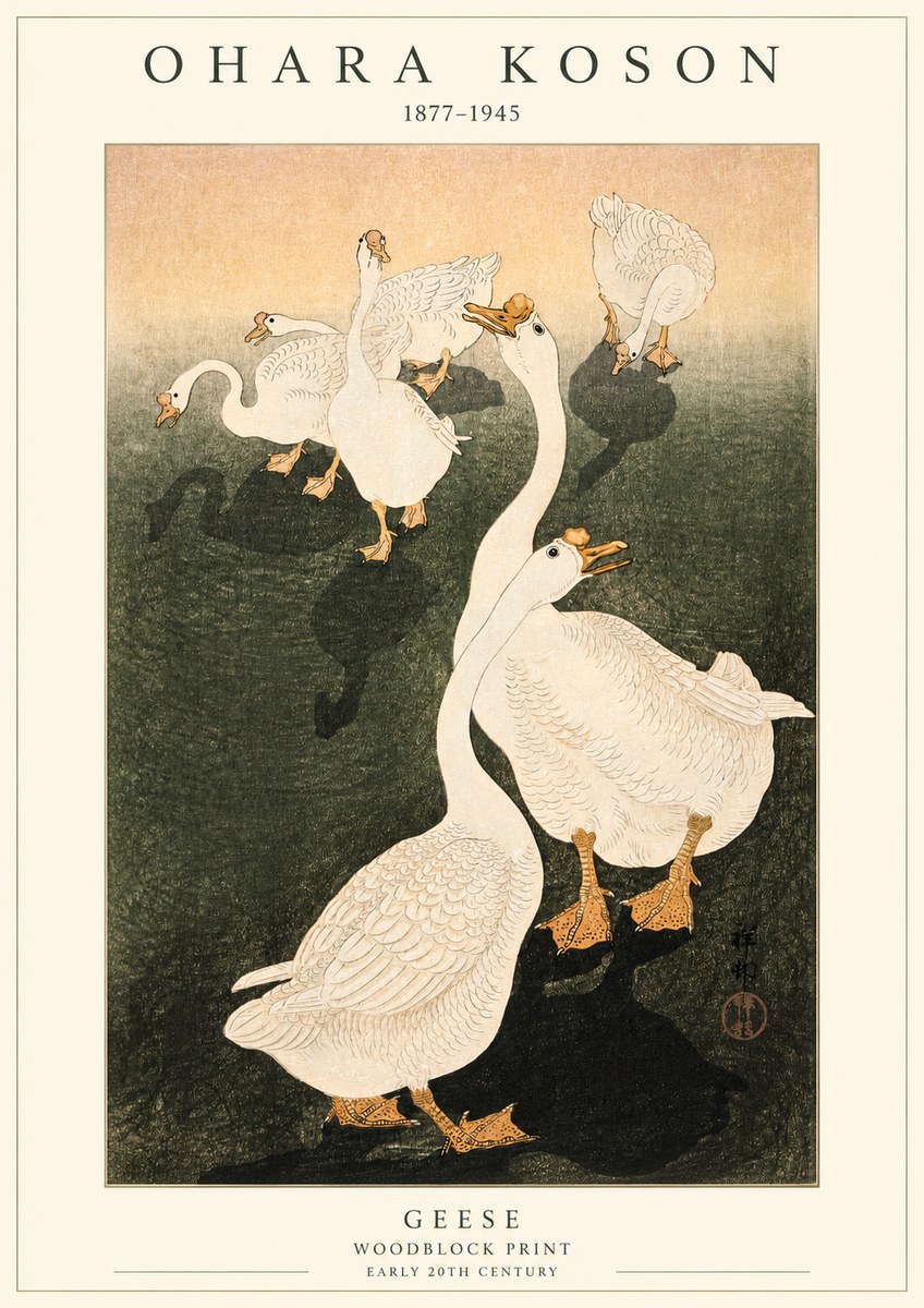 Ohara Koson Geese No1 - Póster