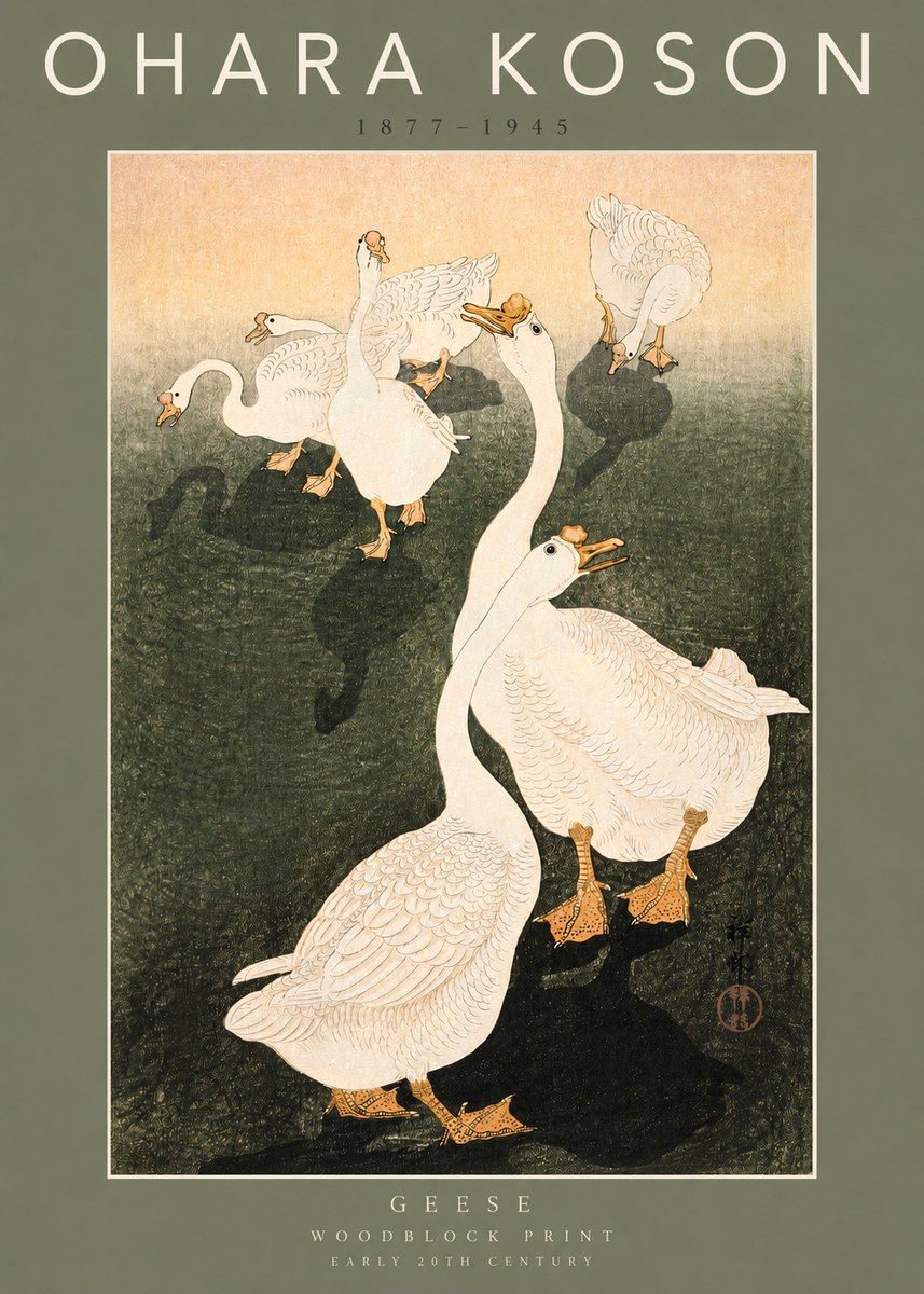 Ohara Koson Geese No2 - Póster