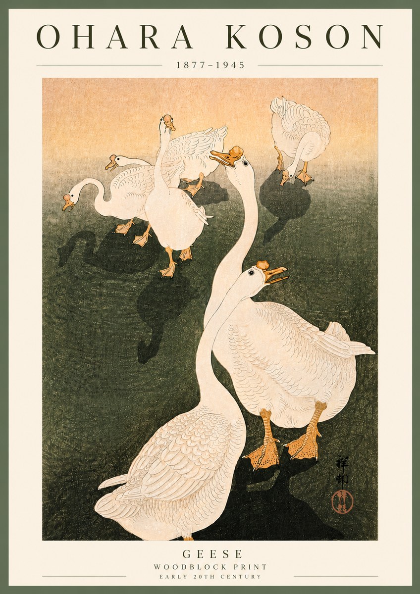 Ohara Koson Geese No6 - Póster