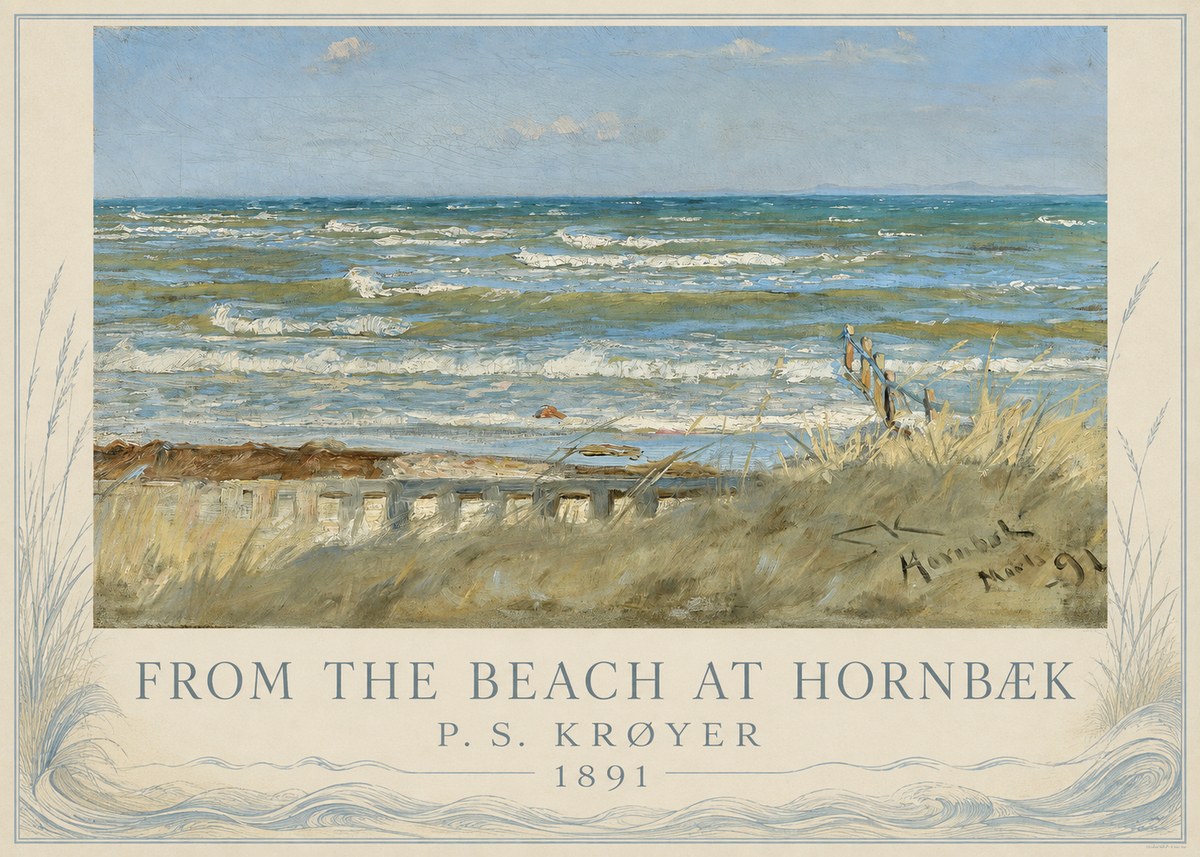 P.S. Krøyer From the Beach at Hornbæk · 1891 No3 - Póster