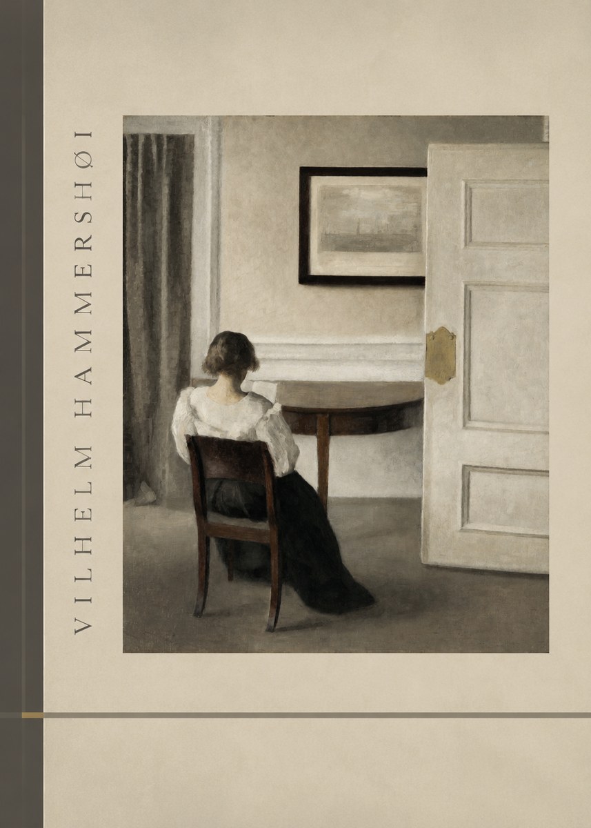 Vilhelm Hammershøi Interior with a Woman, Strandgade 30 No2 - Póster