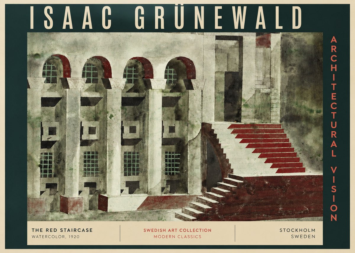 Isaac Grünewald The Steps of Silence No4 - Póster