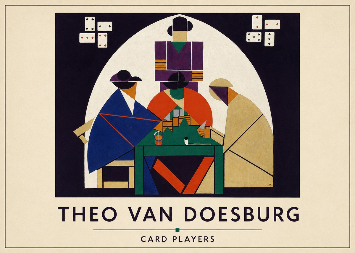 Theo van Doesburg Card Players No4 - Póster