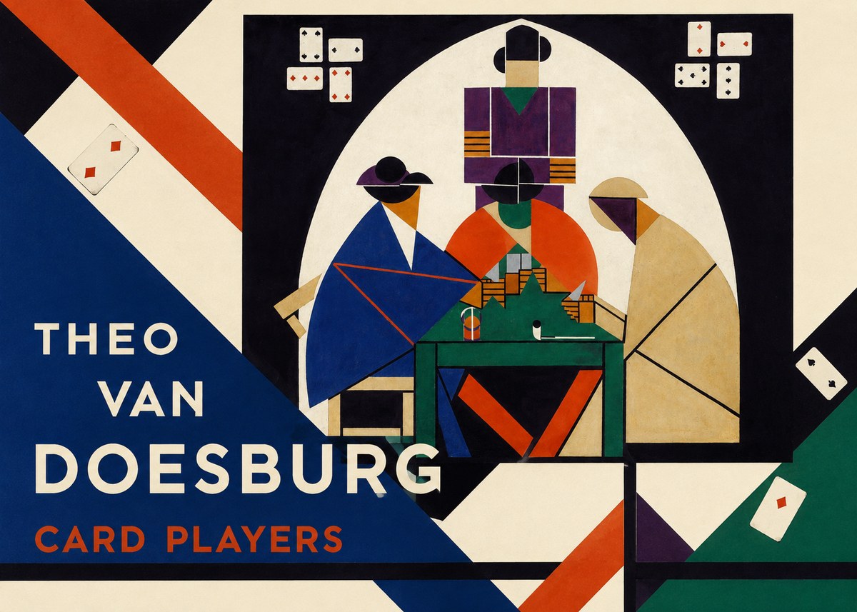Theo van Doesburg Card Players No5 - Póster