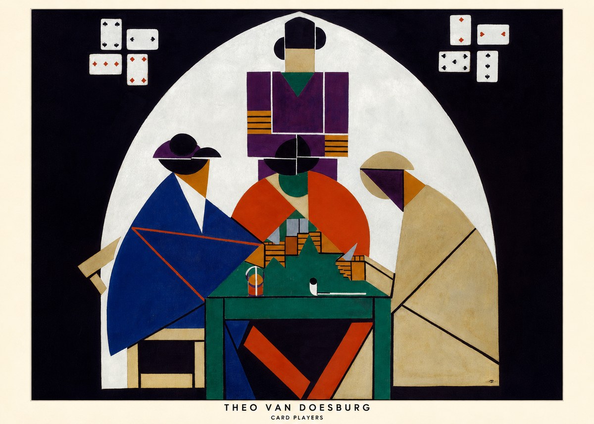 Theo van Doesburg Card Players No6 - Póster