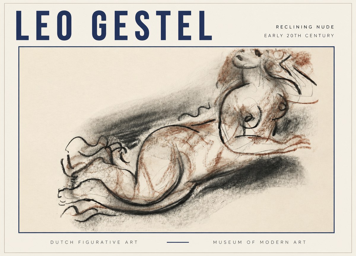 Leo Gestel Reclining Nude No3 - Póster