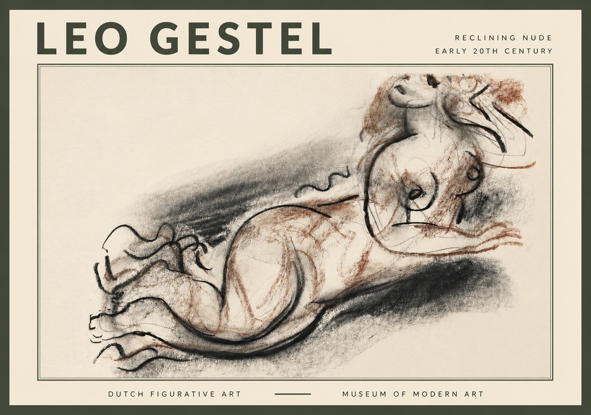 Leo Gestel Reclining Nude No4 - Póster