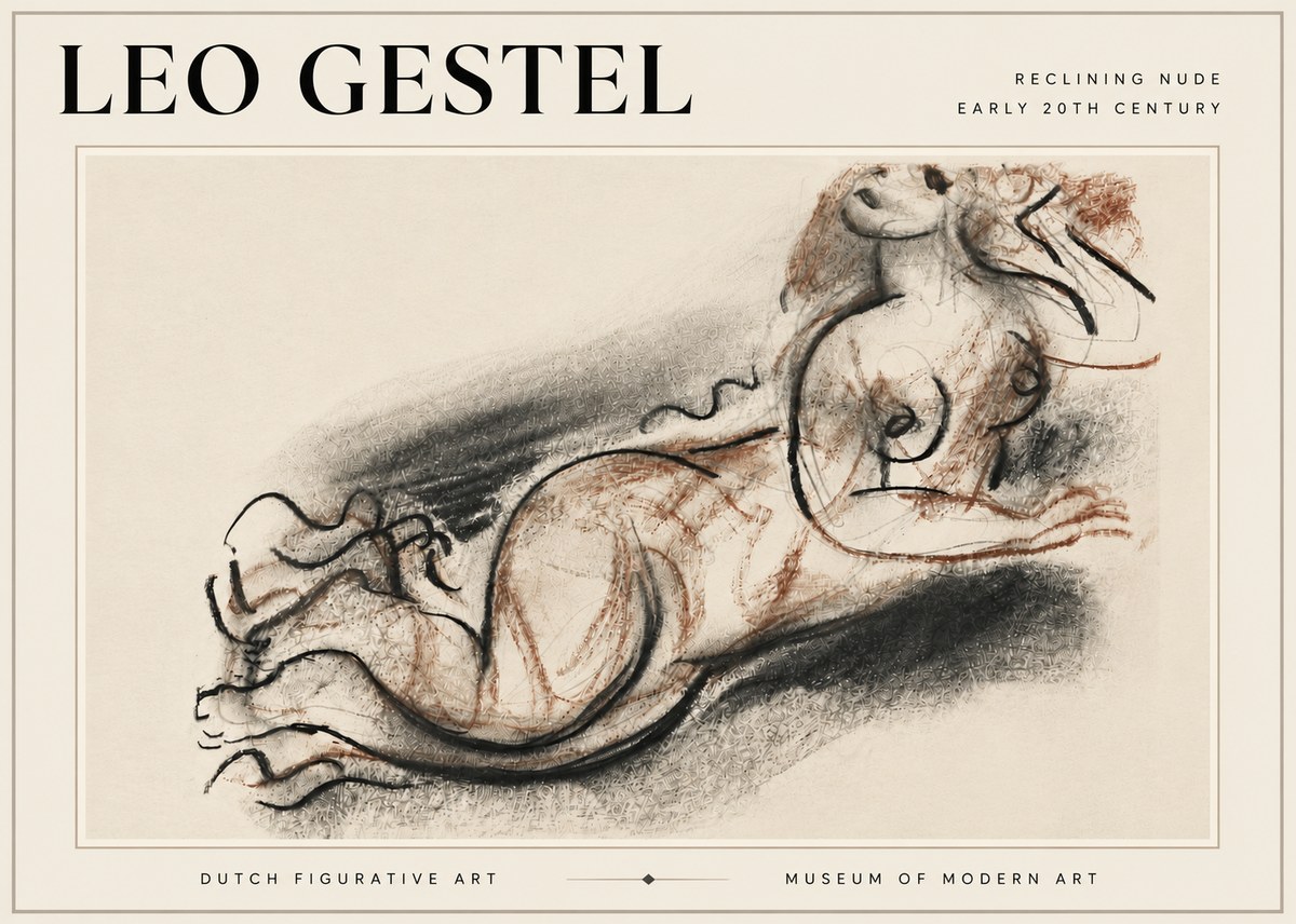 Leo Gestel Reclining Nude No6 - Póster