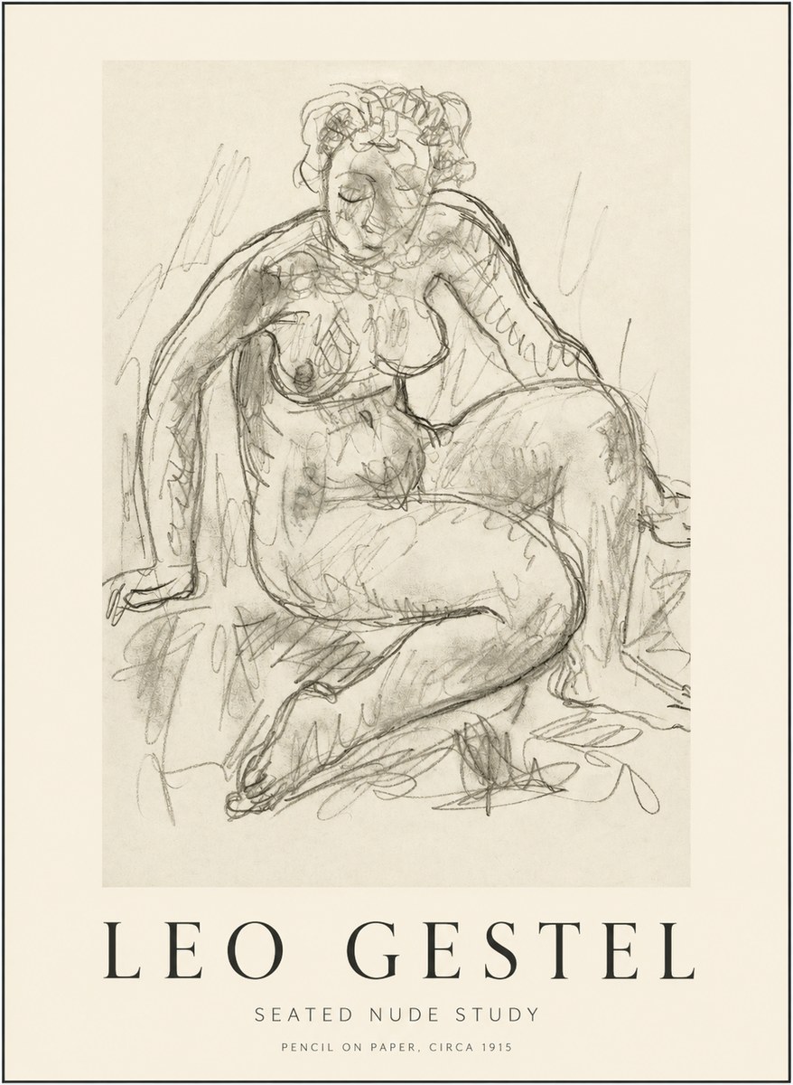 Leo Gestel Seated Nude Study No1 - Póster