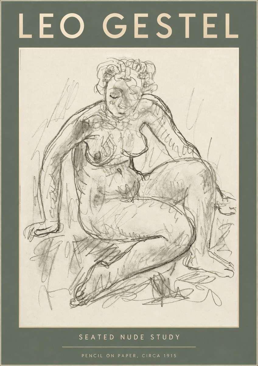 Leo Gestel Seated Nude Study No2 - Póster