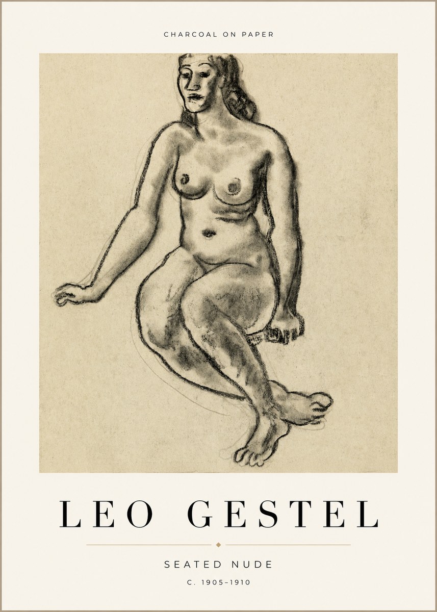 Leo Gestel Seated Nude No1 - Póster