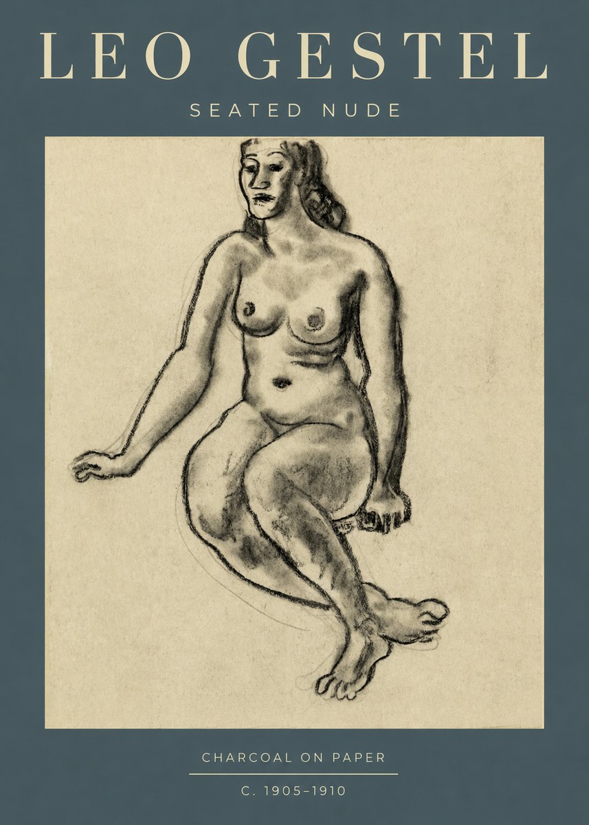 Leo Gestel Seated Nude No2 - Póster