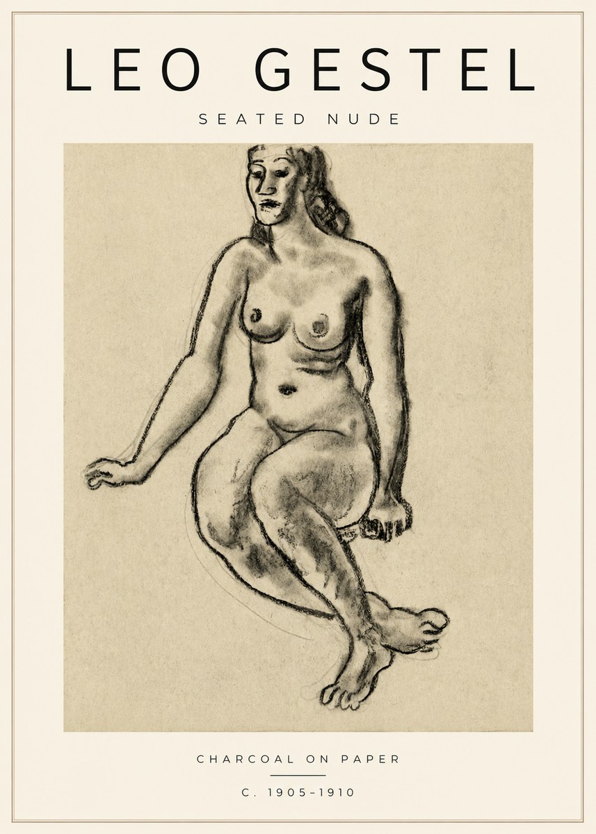 Leo Gestel Seated Nude No3 - Póster