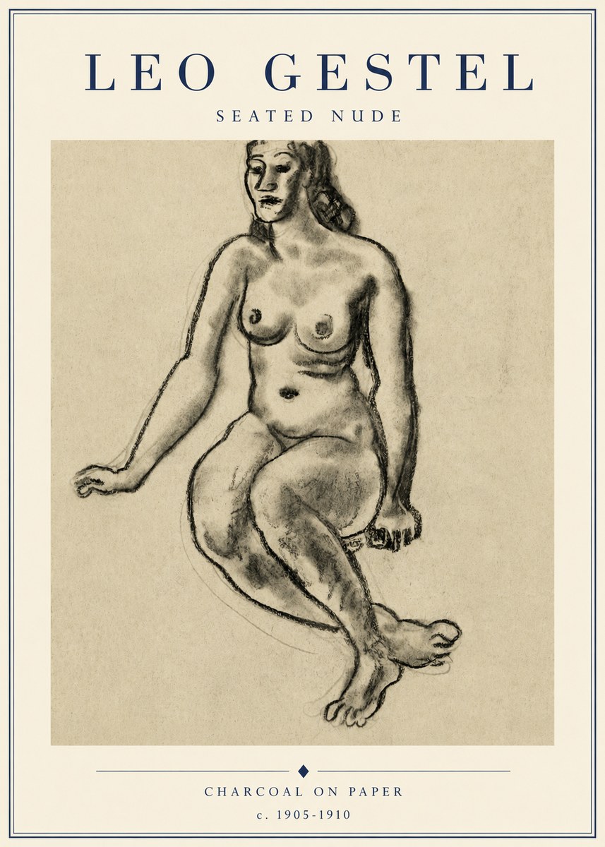 Leo Gestel Seated Nude No5 - Póster