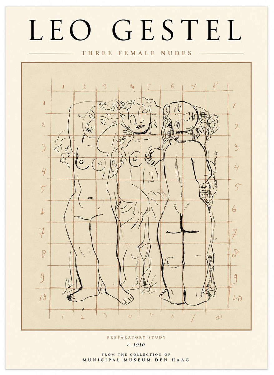 Leo Gestel Three Female Nudes No1 - Póster