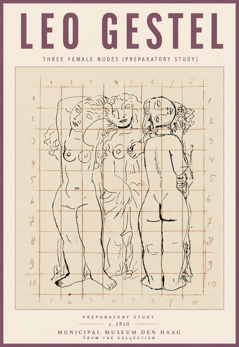 Leo Gestel Three Female Nudes No5 - Póster