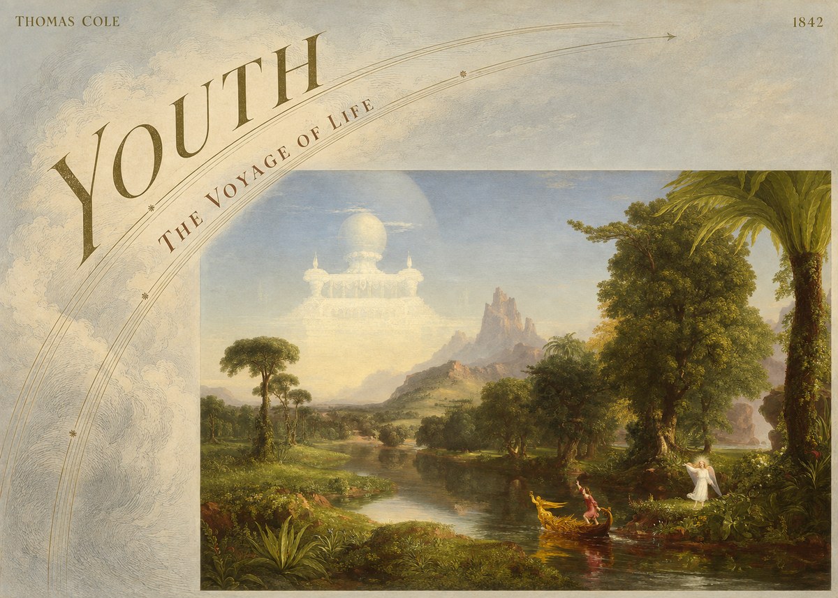 Thomas Cole The Voyage of Life: Youth I No6 - Póster