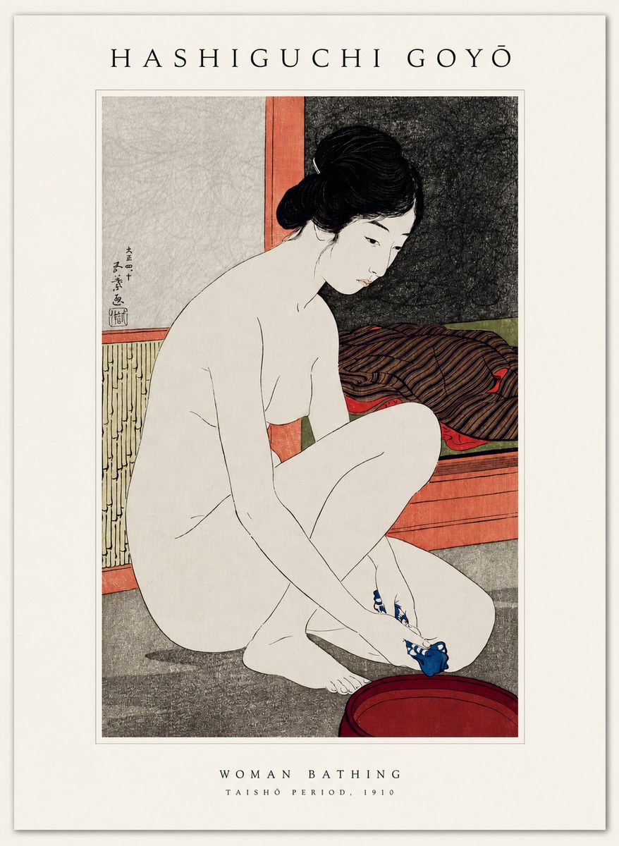 Hashiguchi Goyō Woman Bathing No1 - Póster
