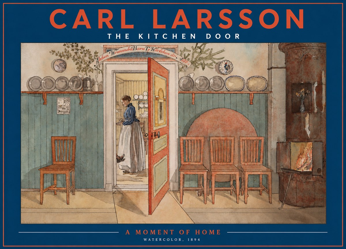 Carl Larsson The Kitchen Door No2 - Póster