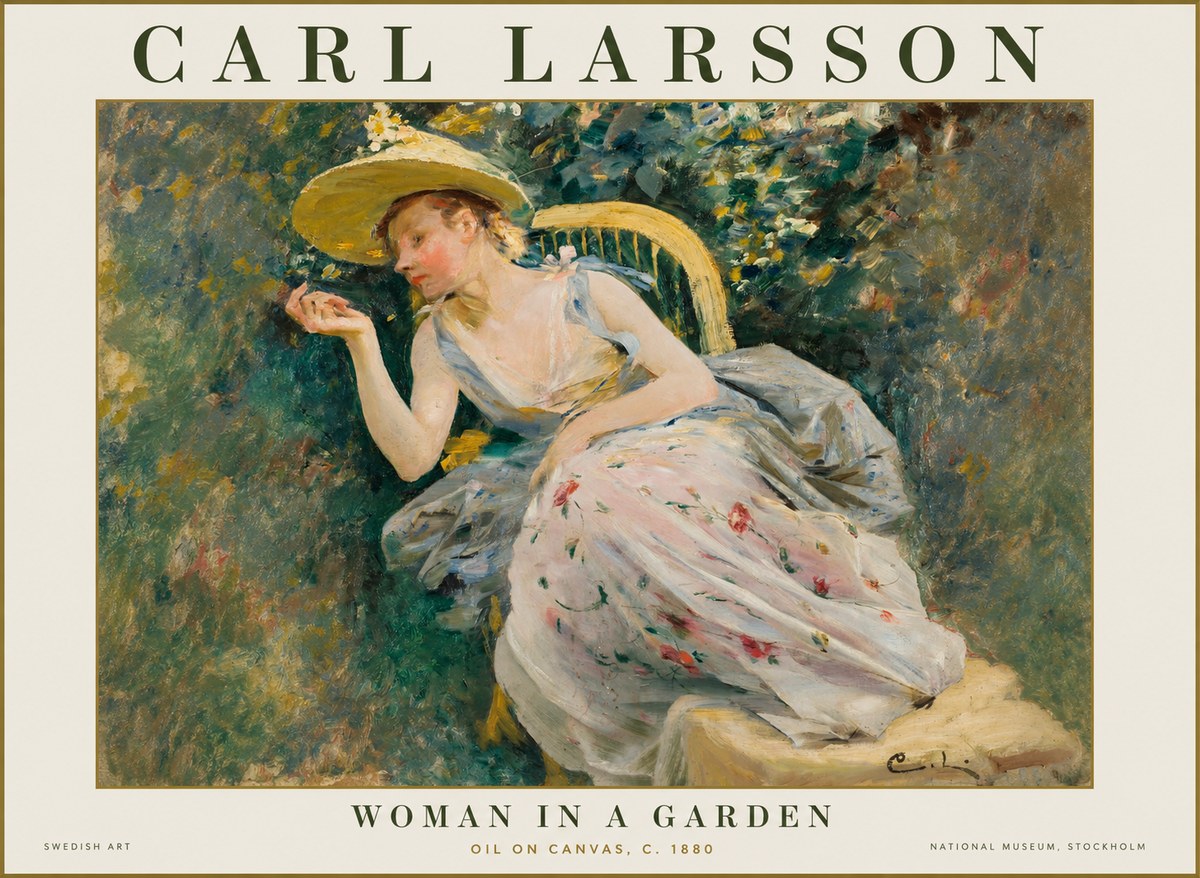 Carl Larsson Woman in a Garden No1 - Póster