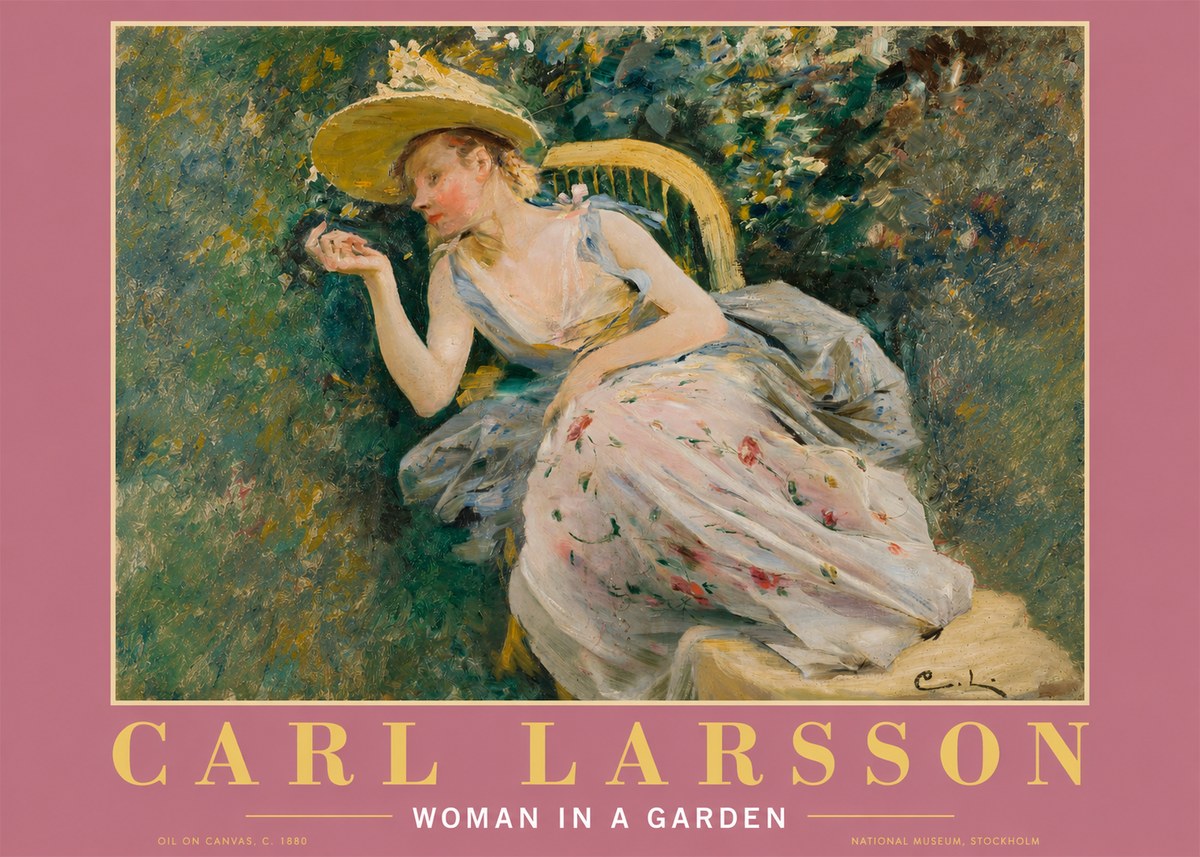 Carl Larsson Woman in a Garden No2 - Póster