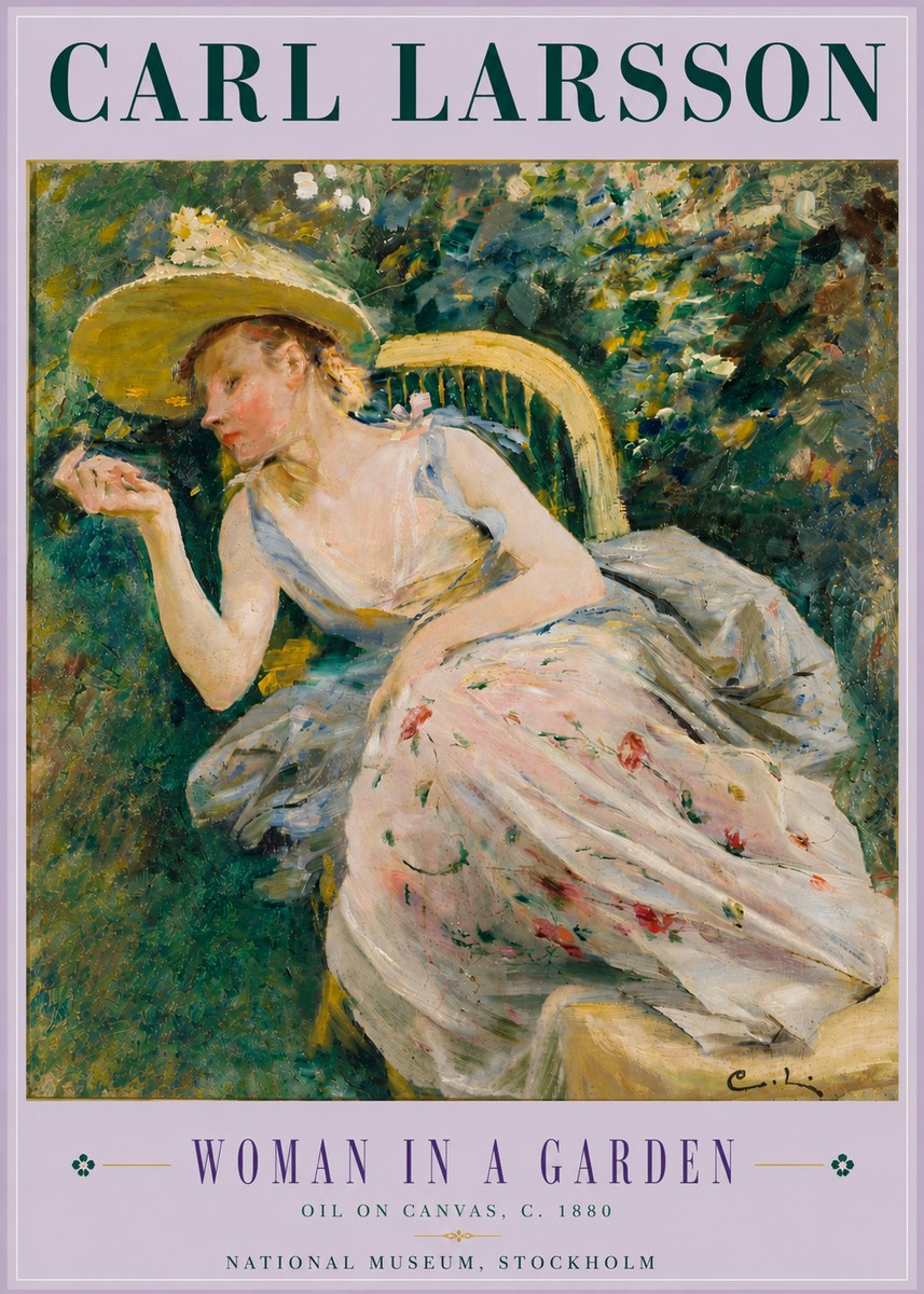 Carl Larsson Woman in a Garden No6 - Póster