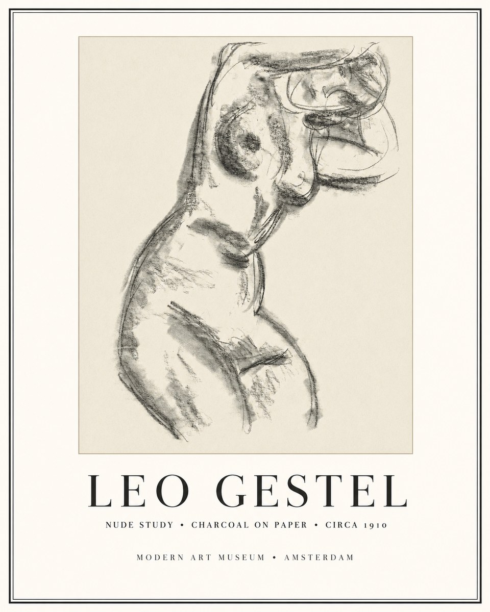 Leo Gestel Study of a Female Nude No2 - Póster