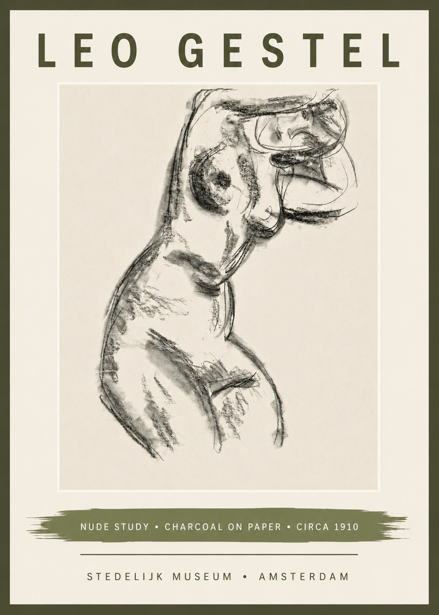 Leo Gestel Study of a Female Nude No6 - Póster