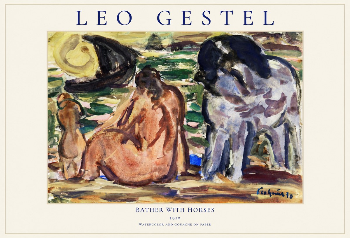Leo Gestel Bather with Horses No1 - Póster