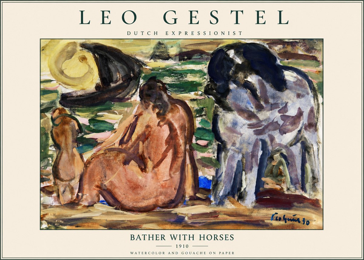 Leo Gestel Bather with Horses No3 - Póster