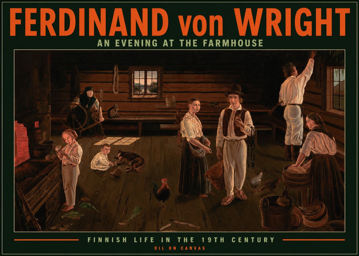 Ferdinand von Wright An Evening at the Farmhouse No2 - Póster
