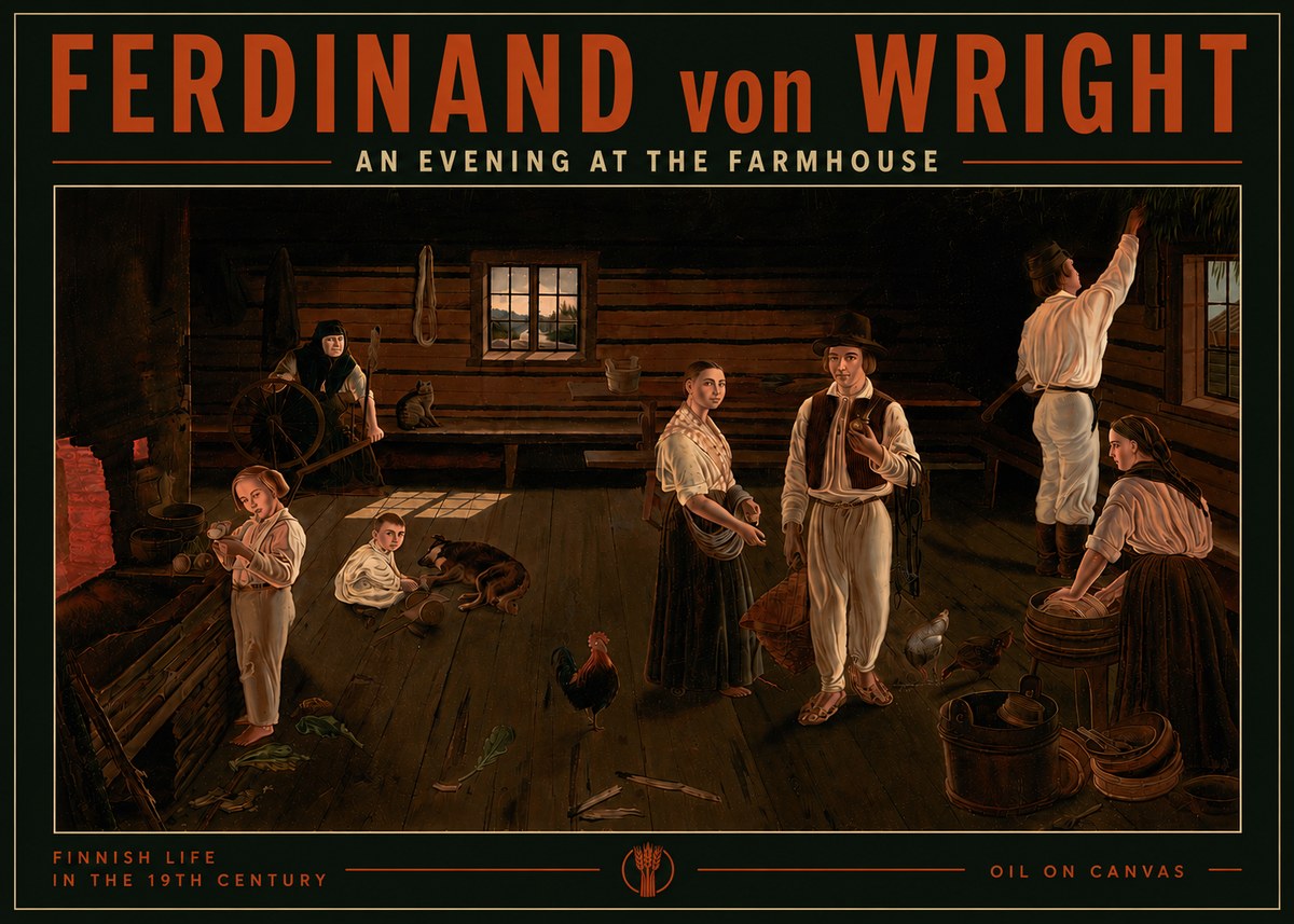 Ferdinand von Wright An Evening at the Farmhouse No5 - Póster
