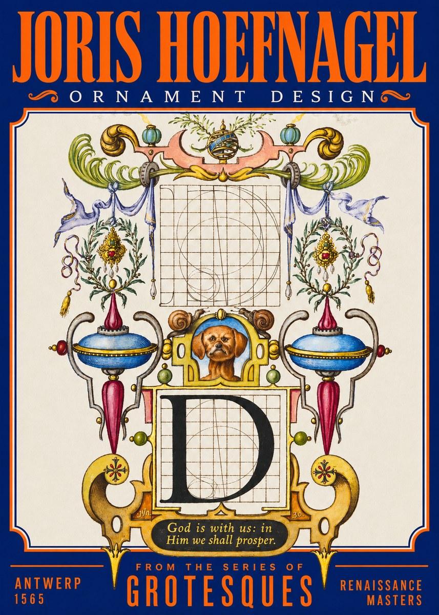 Joris Hoefnagel Illuminated Initial 'D' No3 - Póster
