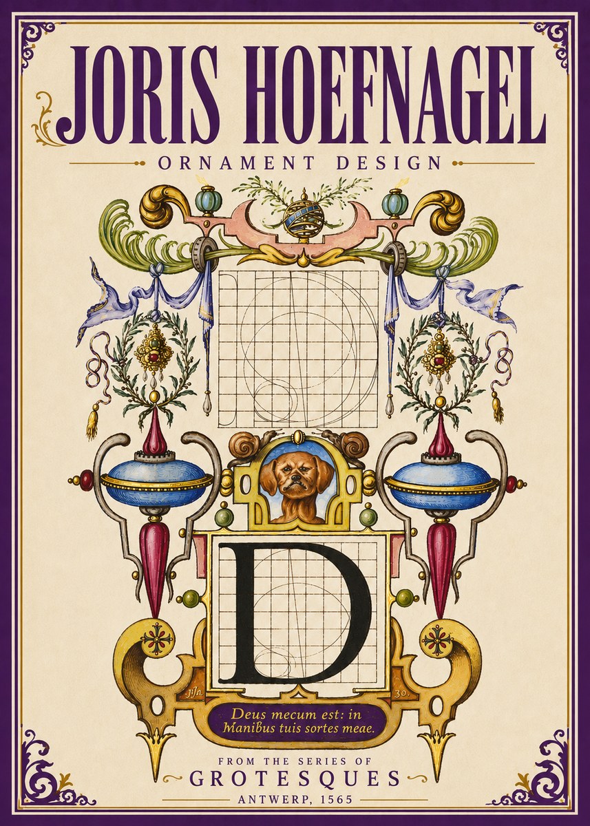 Joris Hoefnagel Illuminated Initial 'D' No5 - Póster
