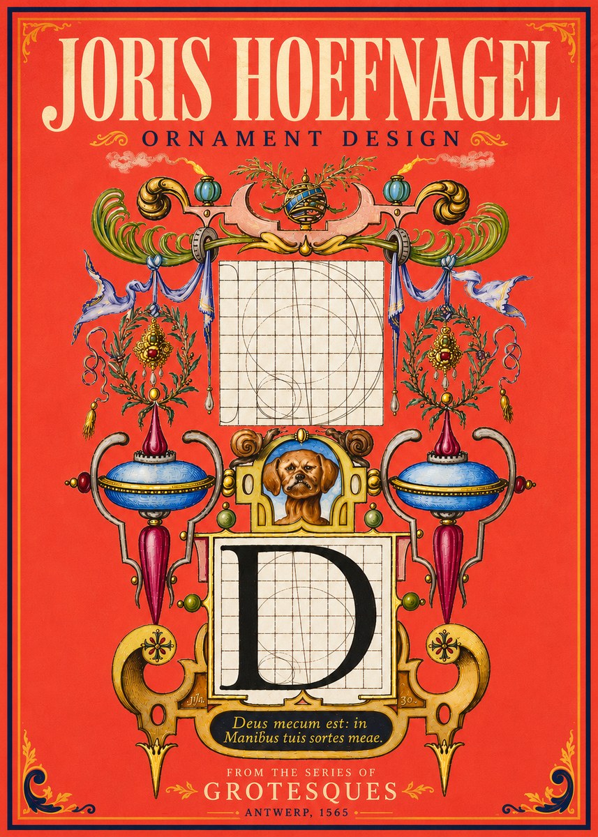 Joris Hoefnagel Illuminated Initial 'D' No6 - Póster
