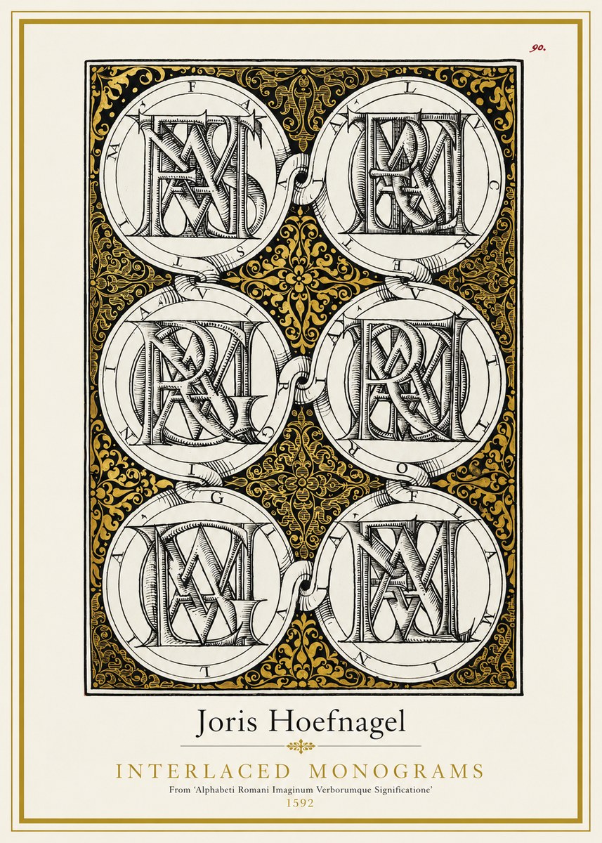 Joris Hoefnagel Interlaced Monograms No1 - Póster
