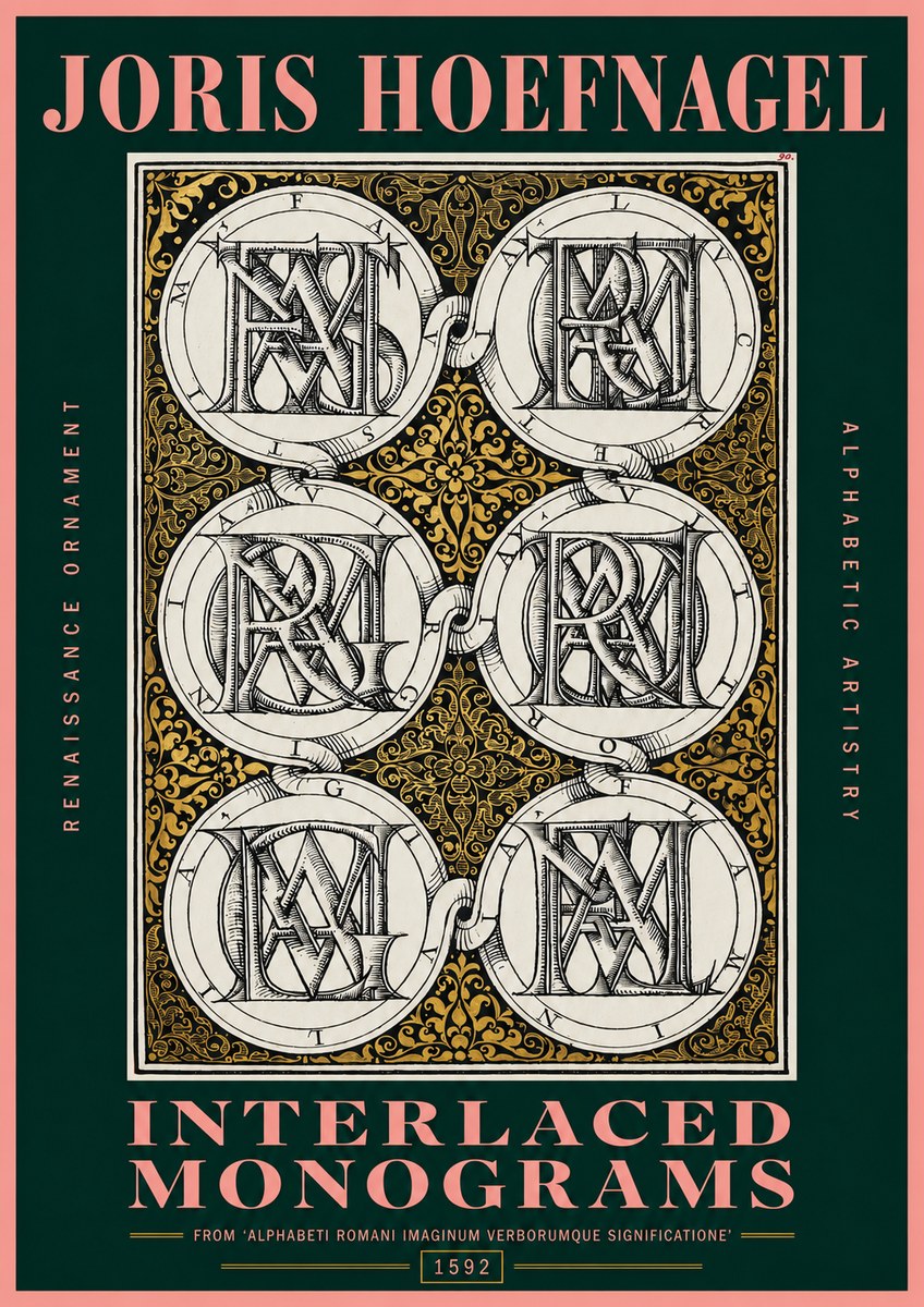 Joris Hoefnagel Interlaced Monograms No2 - Póster