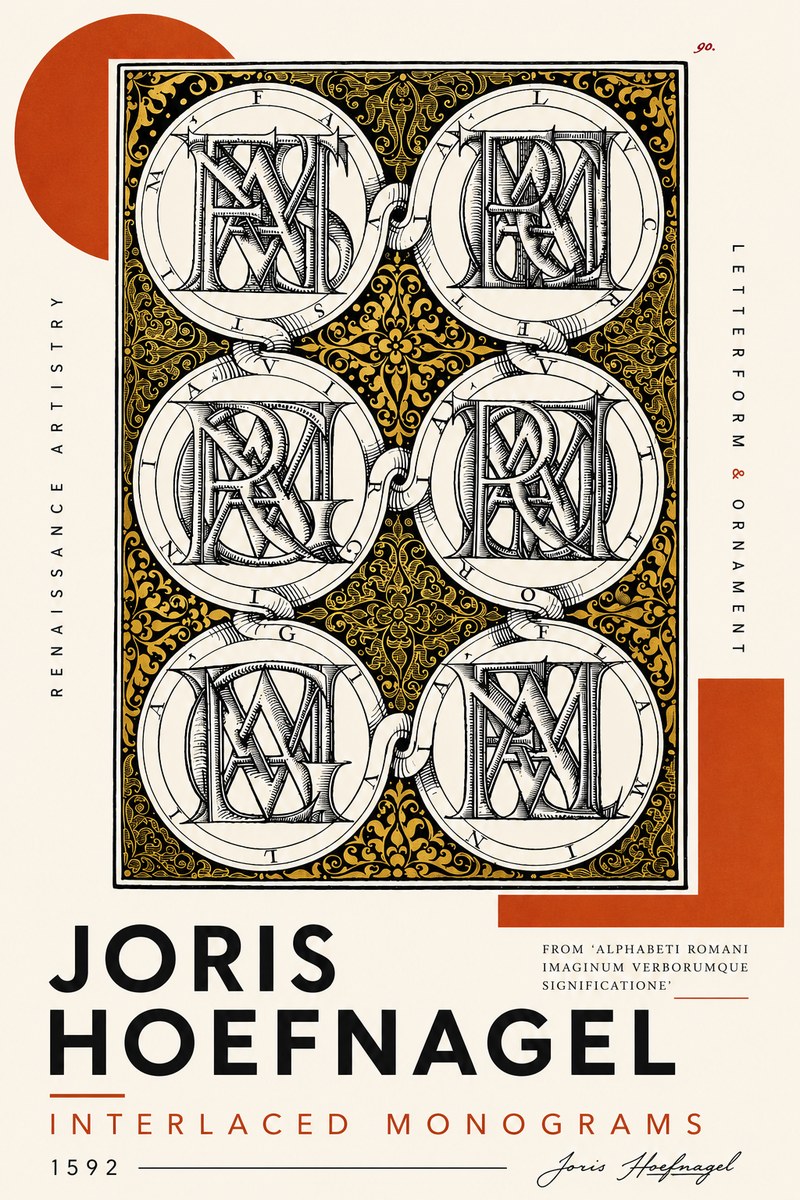 Joris Hoefnagel Interlaced Monograms No4 - Póster