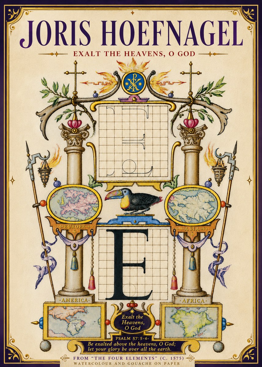 Joris Hoefnagel Exalt the Heavens, O God No5 - Póster