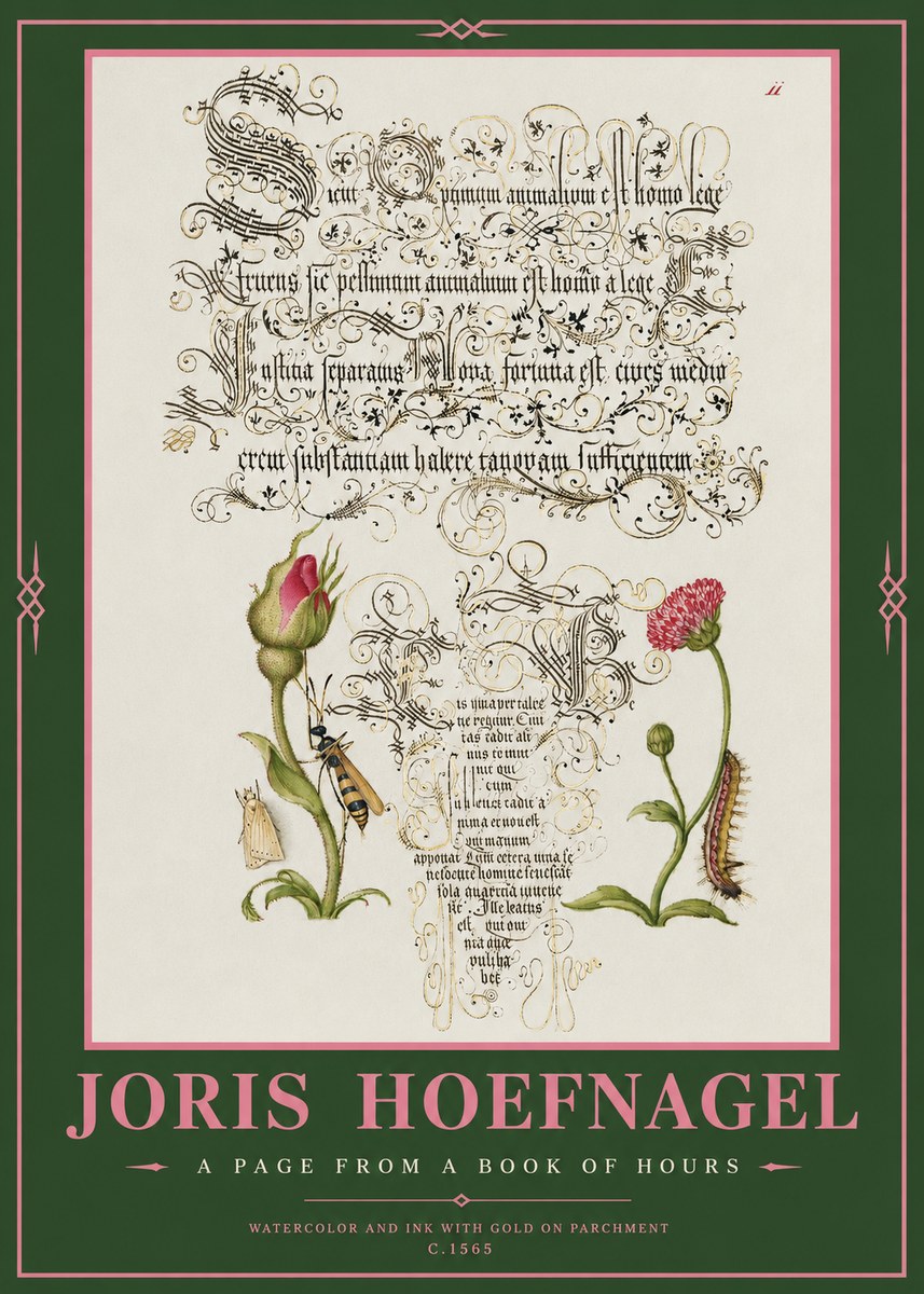 Joris Hoefnagel A Page from a Book of Hours No2 - Póster